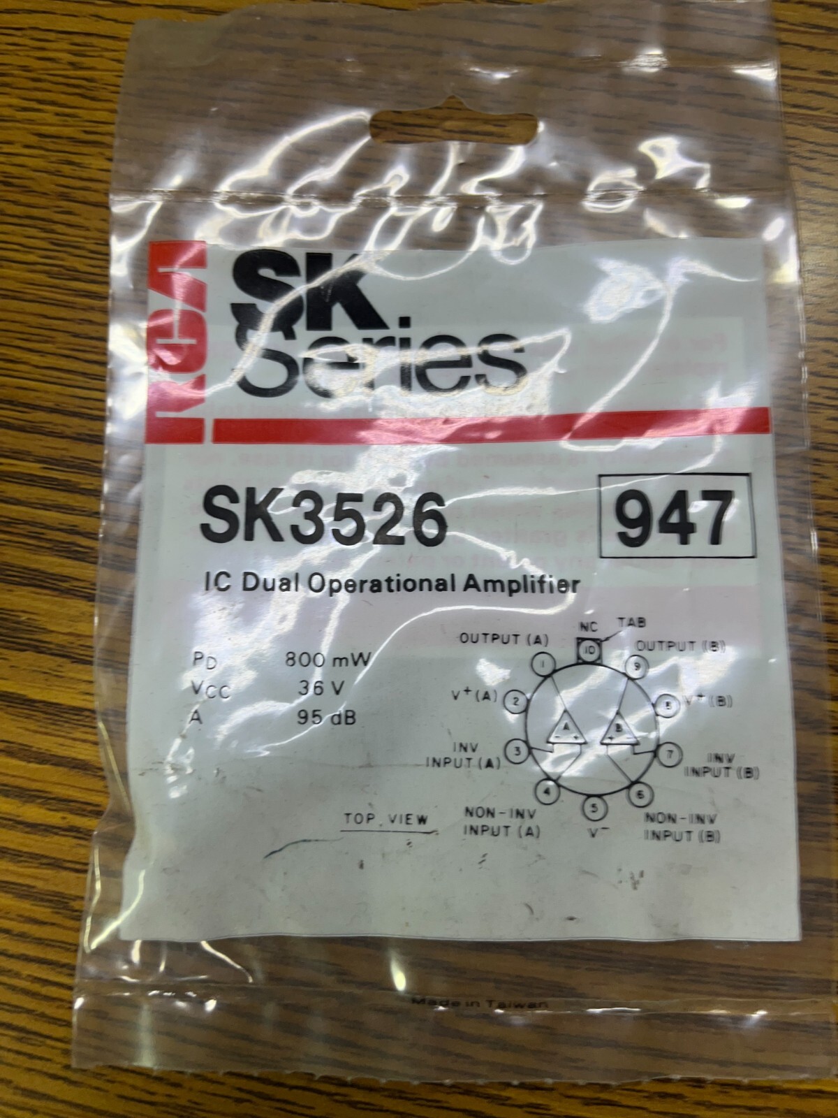 SK3526 RCA / NTE947 IIC Dual Operational Amplifier,