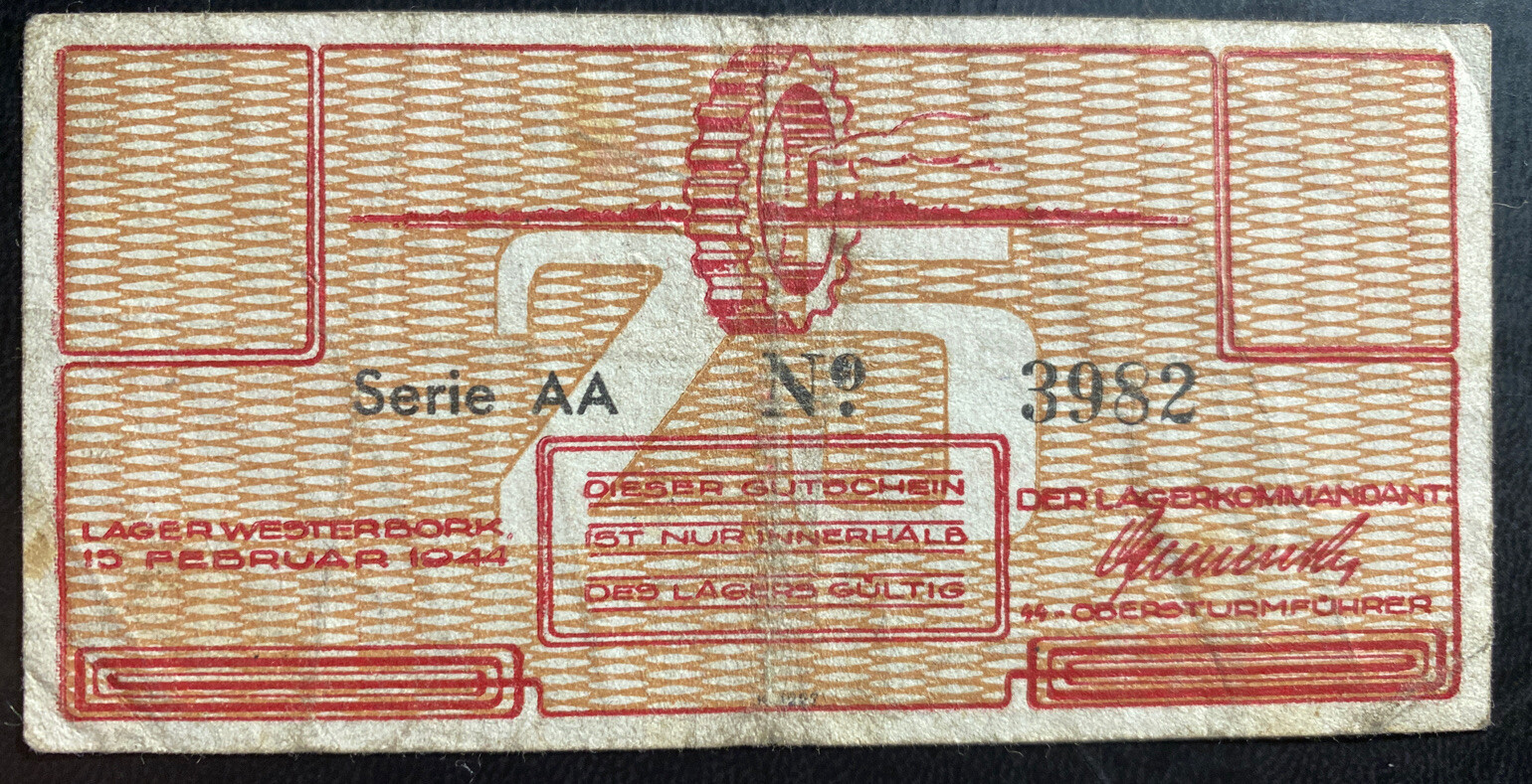 25 Cent Netherlands Westerbork Concentration Camp Currency Bill Note kz 1