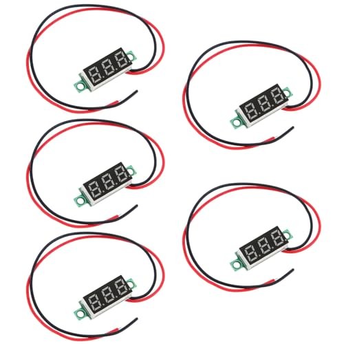 5Pcs 2 Wire 0.28inch Voltage Tester Red LED Display Panel Mini DC Voltmeter