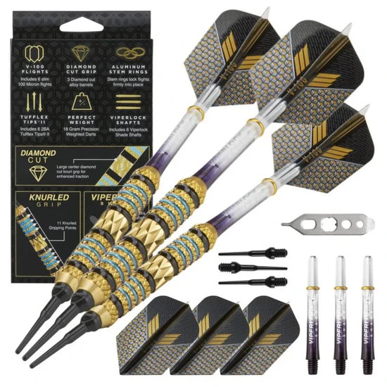 VIPER WIZARD SOFT TIP DARTS 18 GR DIAMOND CUT BARREL NEW SHIP FREE FREE FLIGHTS