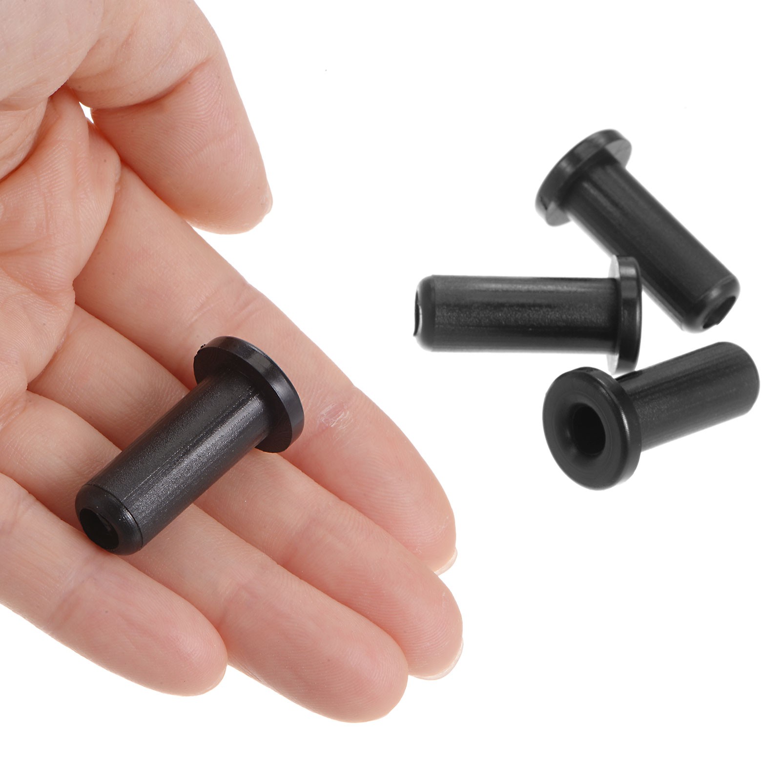 4pcs Flanged Sleeve Bearings 6mm Bore 10mm OD 28.5mm Length Nylon Bushings