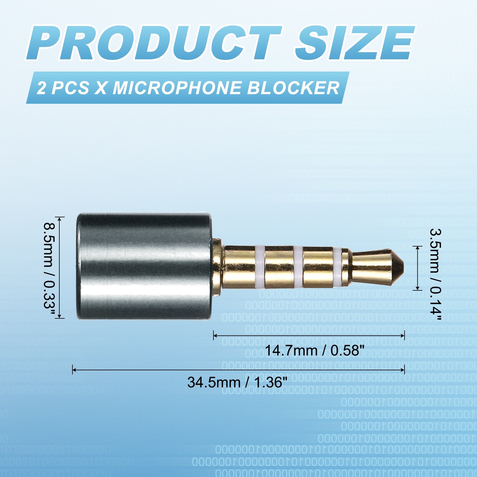 2 Pcs Microphone Blocker, USB 3.5mm Audio Blocker, Grey