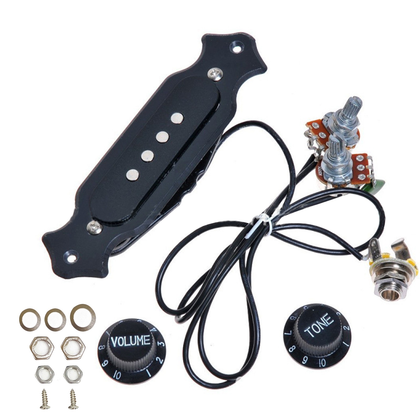 Amazing 6 String Coil Guitar Harness Pickup Pre-Wired Single Tone With 1T1V