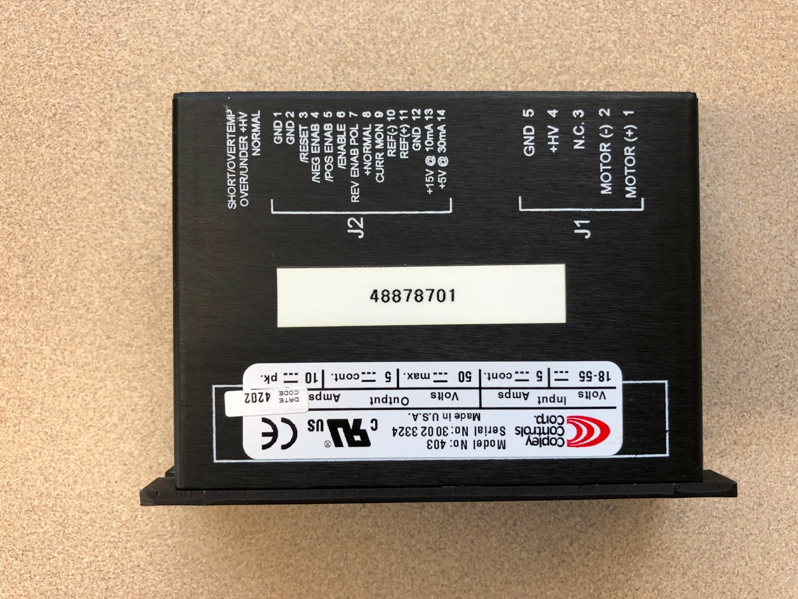 Universal Instruments 48878701 Servo Amp Copley Controls Model 403