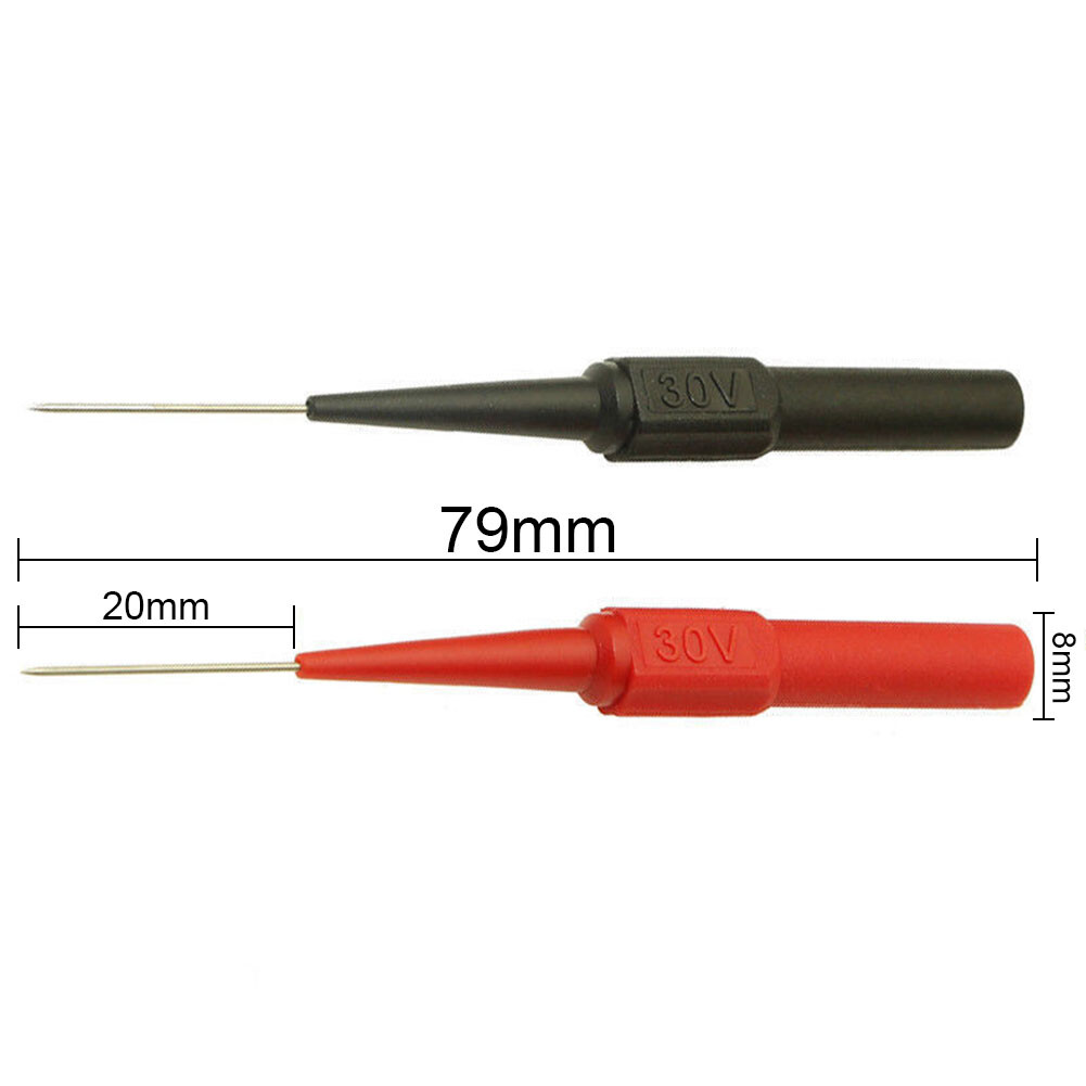 2pcs Multimeter Test Lead Extention Back Piercing Needle Tip Test Probes