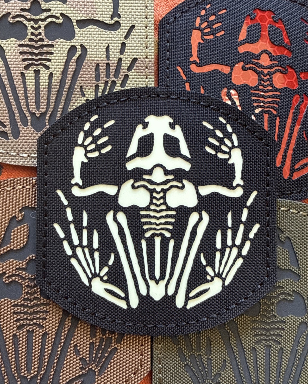 Frog Skull DEVGRU US Navy Seal Frogman IR Reflective Glow Hook Loop Patch
