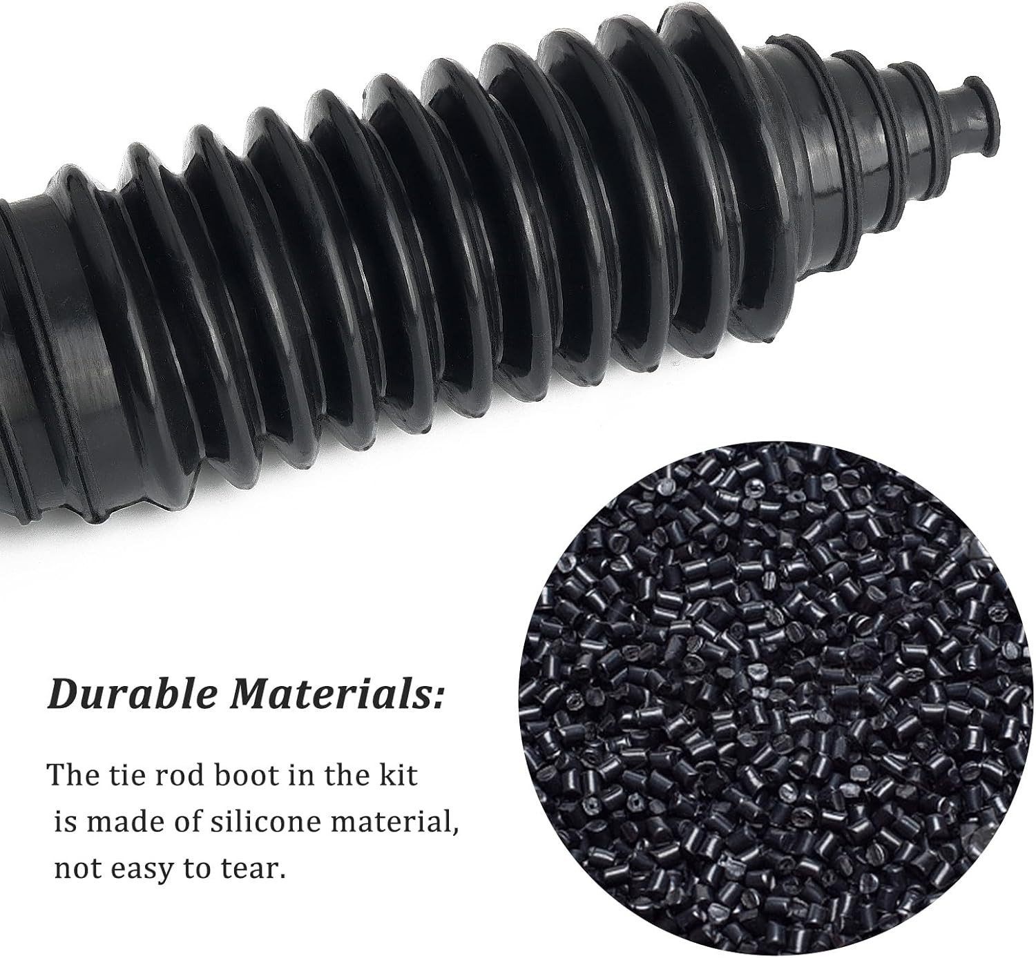 Inner Tie Rod Boot Kit,Multi-Size Adjutable Rack and Pinion Boot Kit with 2PCS