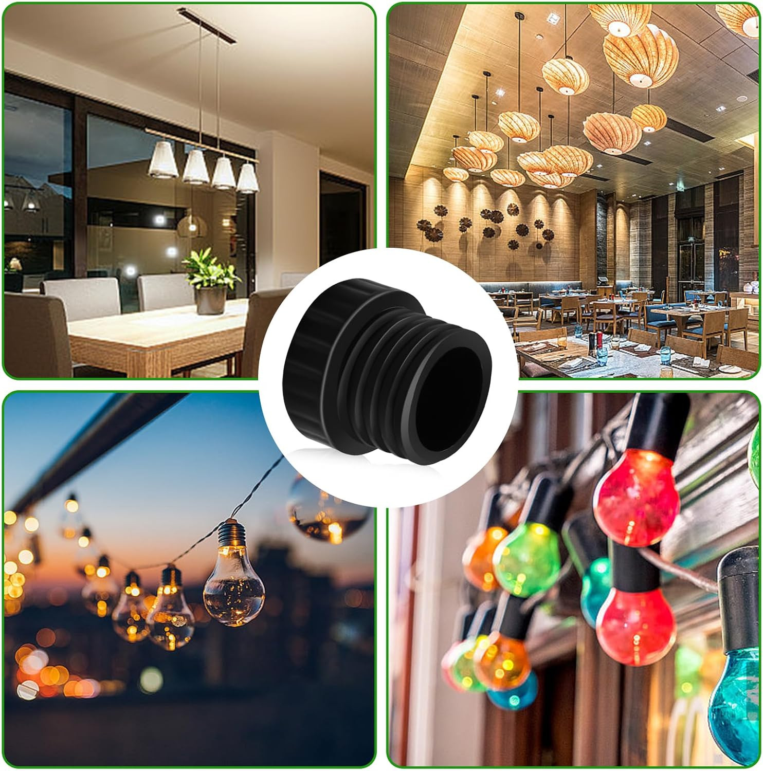 6Pcs Light Bulb Socket Cover - Safety Caps for Unused Sockets, Protects String L