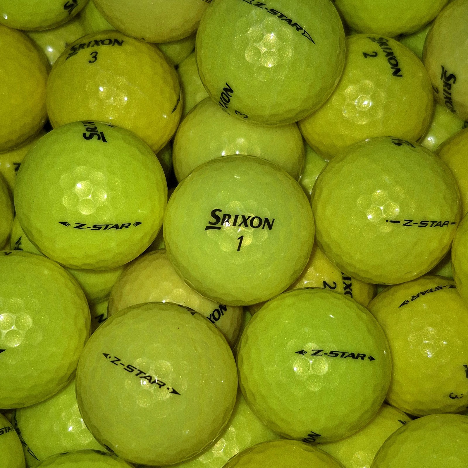 24 Yellow Srixon Z-Star (No XV) Used Golf Balls - 5A Grade AAAAA