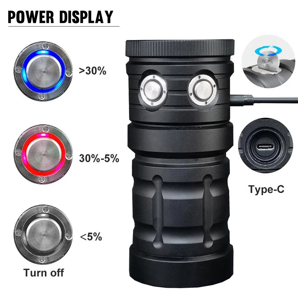 Special Strong Light Flashlight Diving Underwater Diving Photography Light
