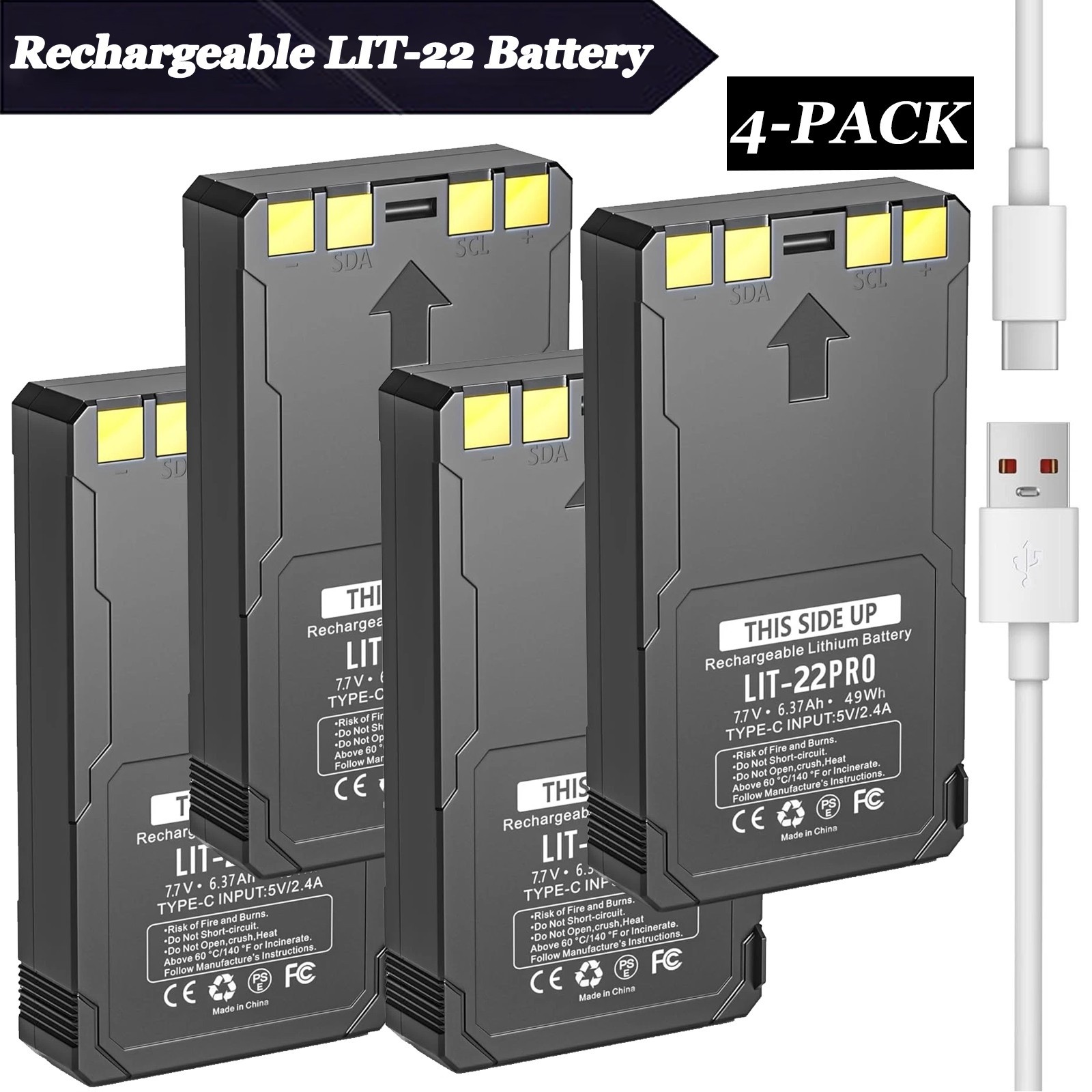 LIT-22 Battery 6370mAh Rechargeable Compatible For Trail Camera Flex-M Flex G-36