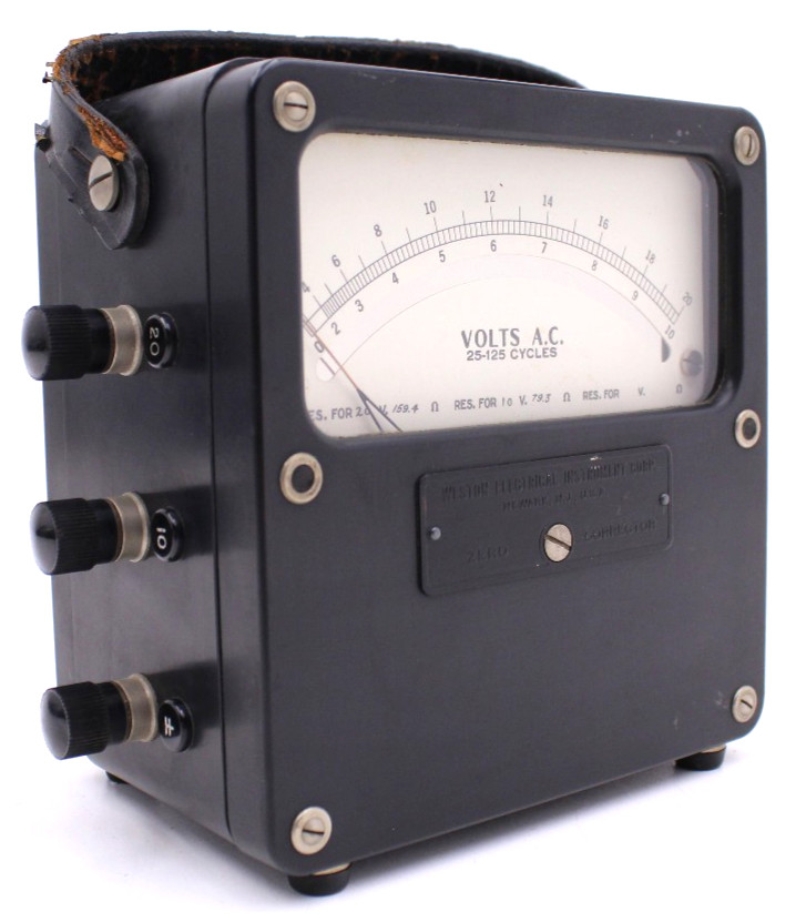 Vintage Weston Model 433 Zero Corrector AC Volt Meter - Tested