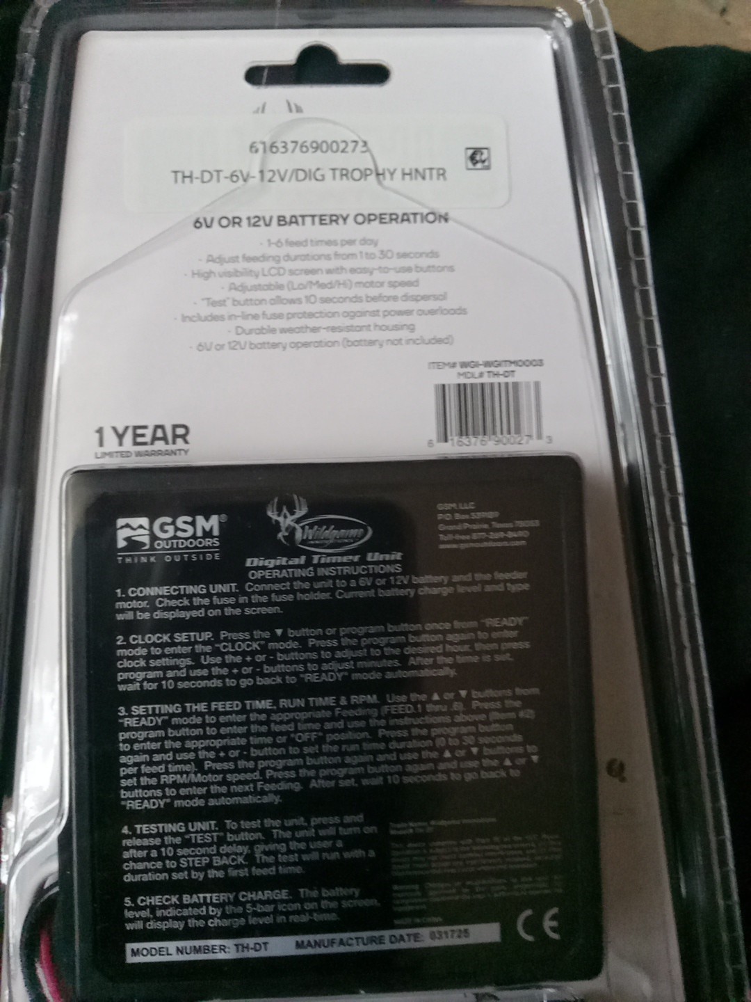 Wildgame Innovations Digital Controller Timer 6V or 12V Battery Operation TH-DT