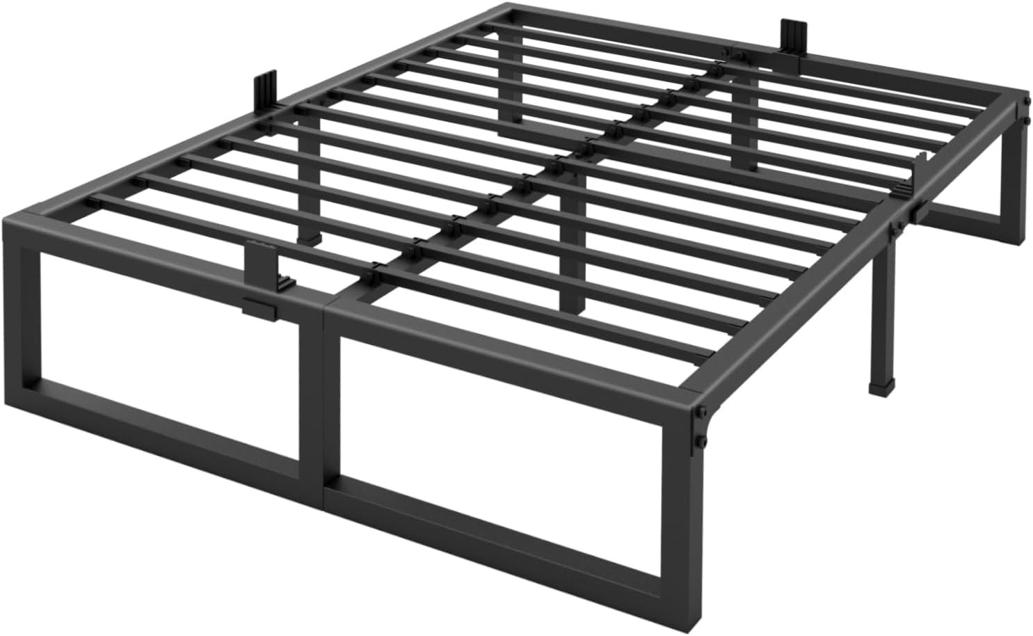 King Bed Frame, 14 Inch High 3500 Lbs Metal Platform, Mattress Foundation with S