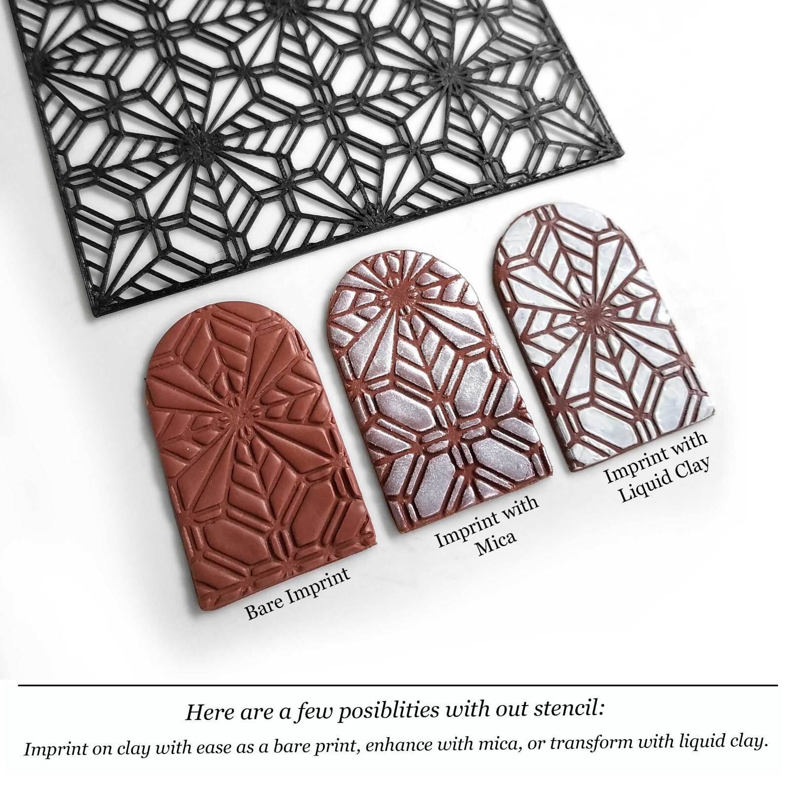 MOSAIC Clay Stencil | Texture stamp for clay | Clay Texture