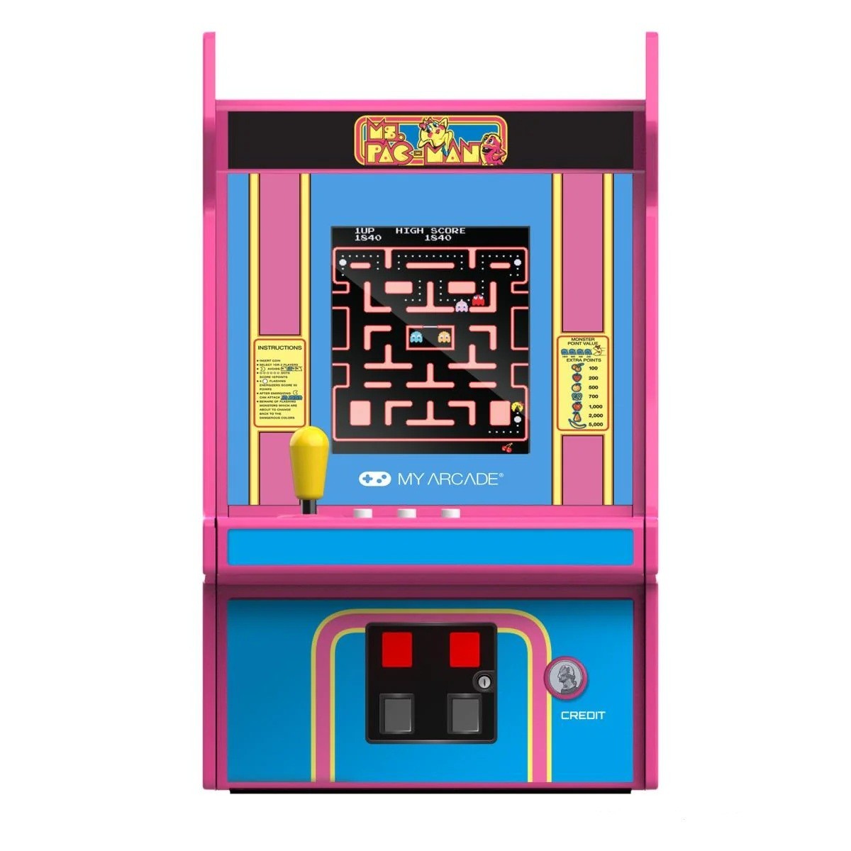 Ms Pac-Man My Arcade Micro Player PRO Mini Arcade Machine DGUNL-7009 Retro Game