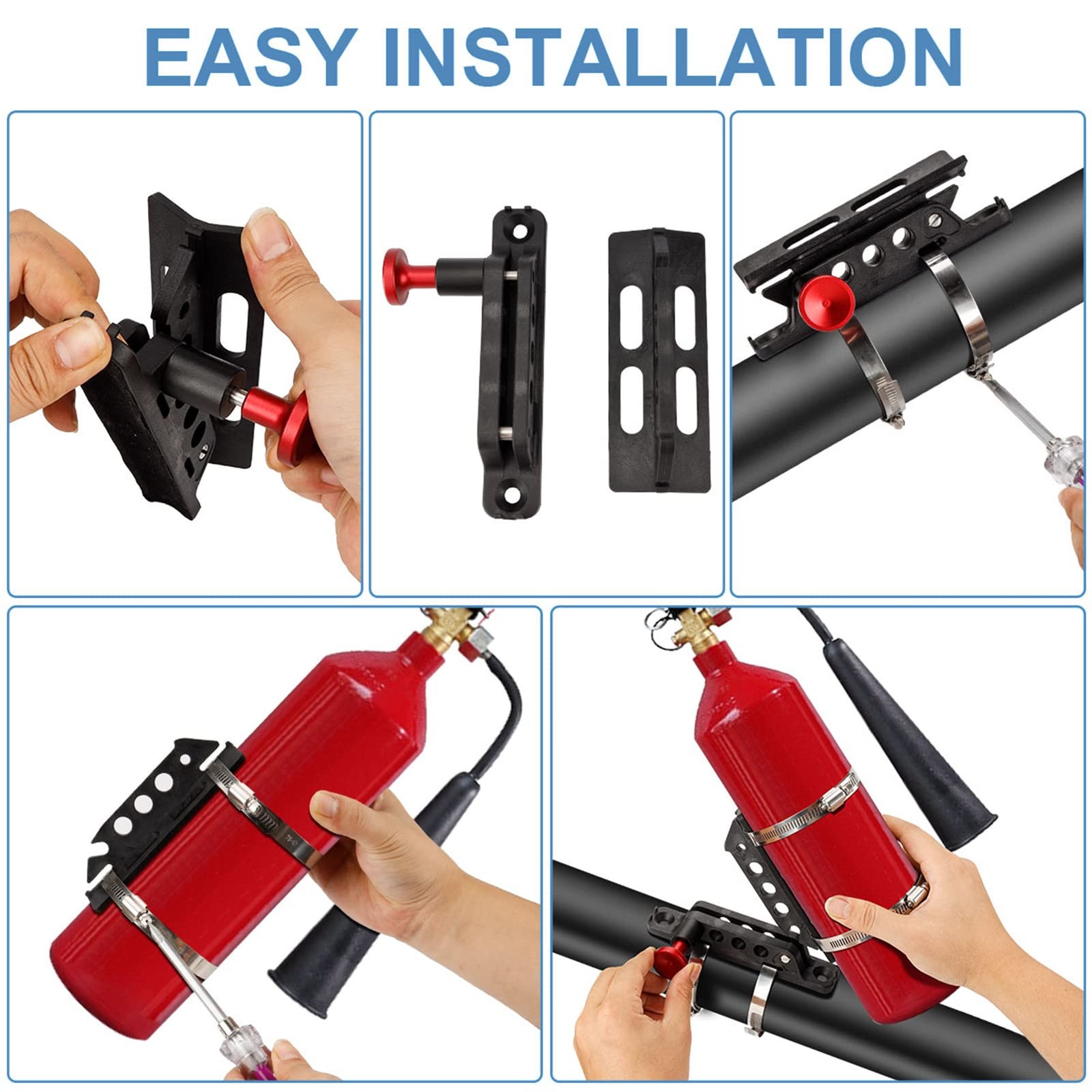 Quick Release Fire Extinguisher Holder Mount Bracket High Density Nylon Roll ...