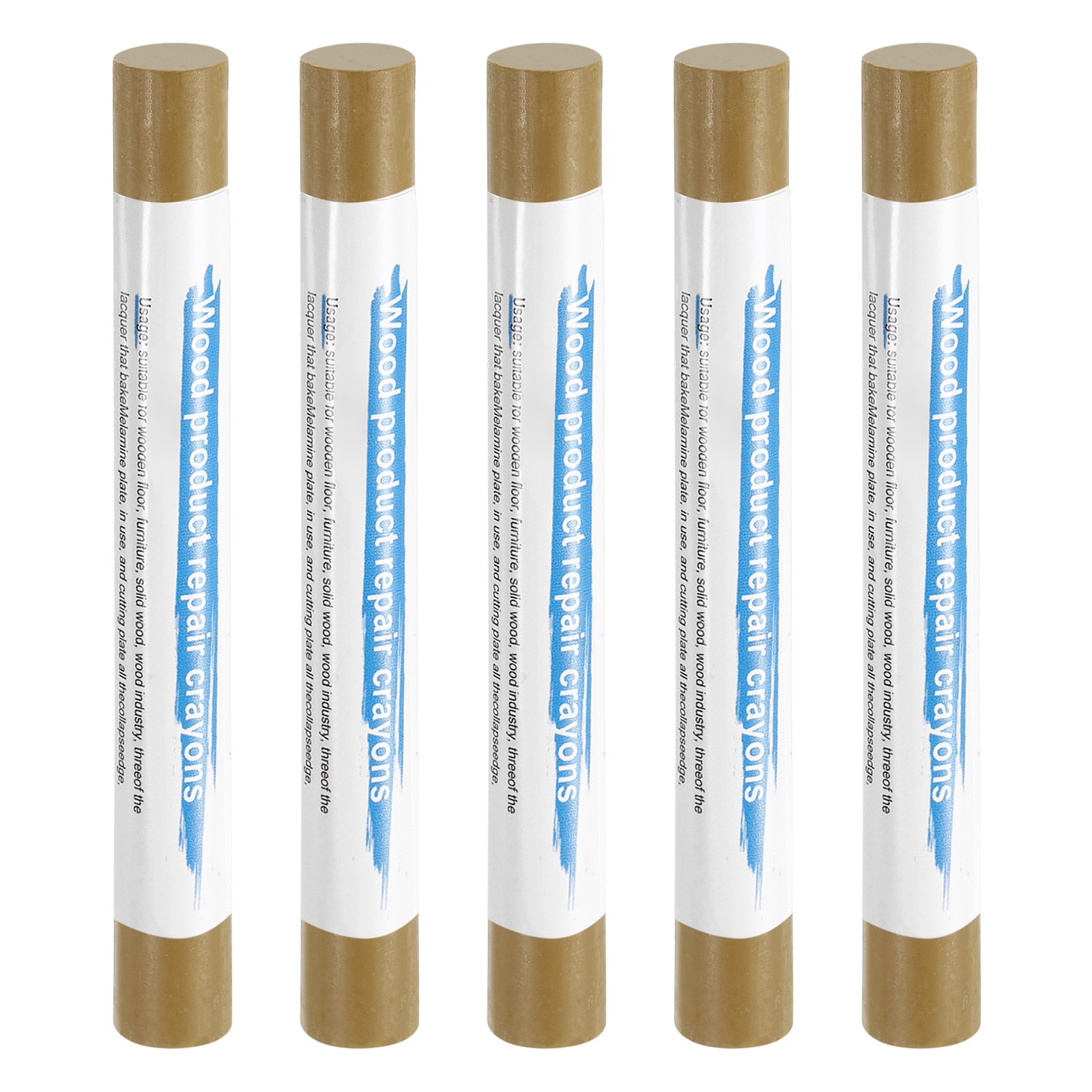 5pcs Wood Filler Sticks Wax Sticks for Scratches Wooden Holes, Light Natural