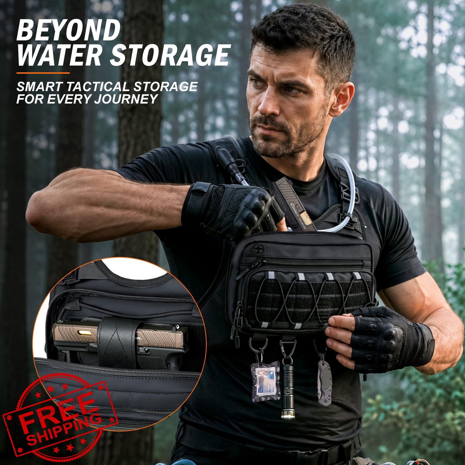 BECOJADDE Running Vest Black Hydration Pack 2L