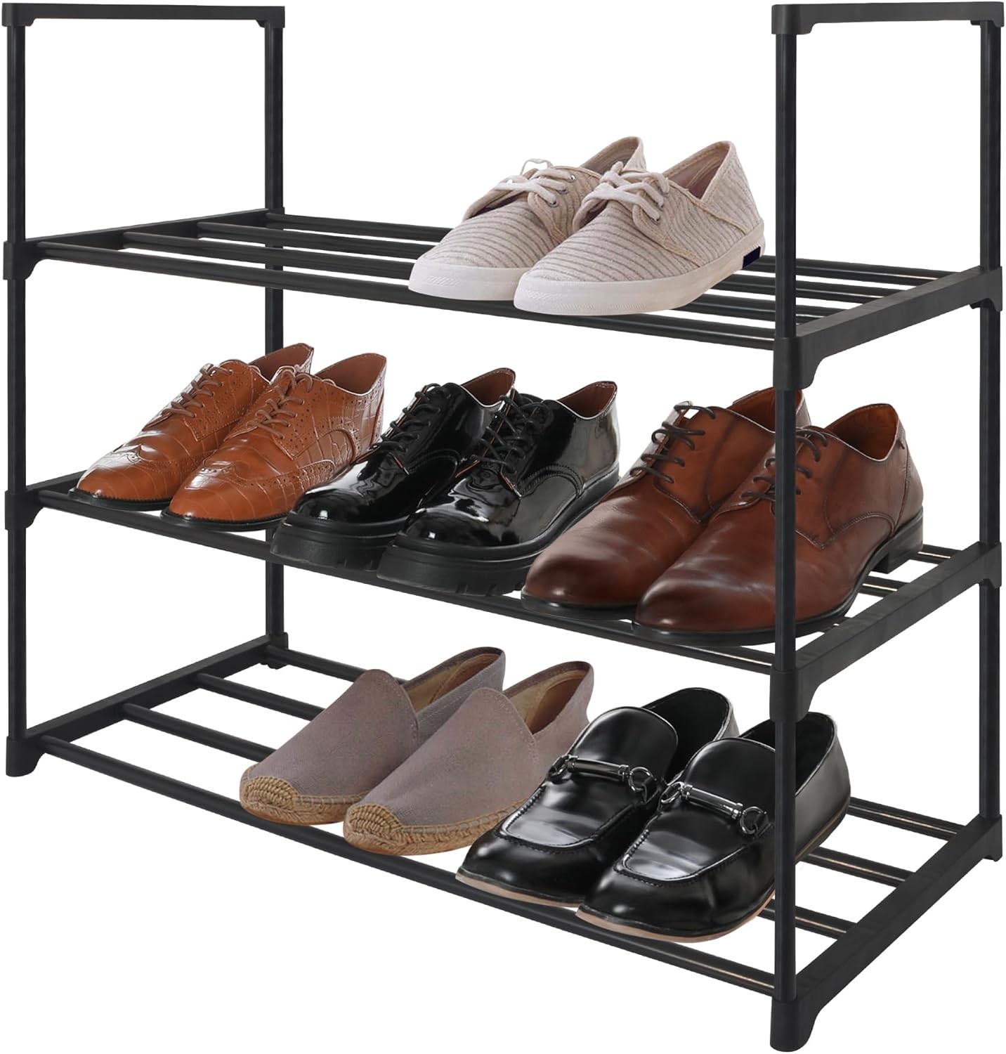 Shoe Organizer 3 Tier Shoe Rack Storage Shelf W/ Sturdy Steel Frame Ideal