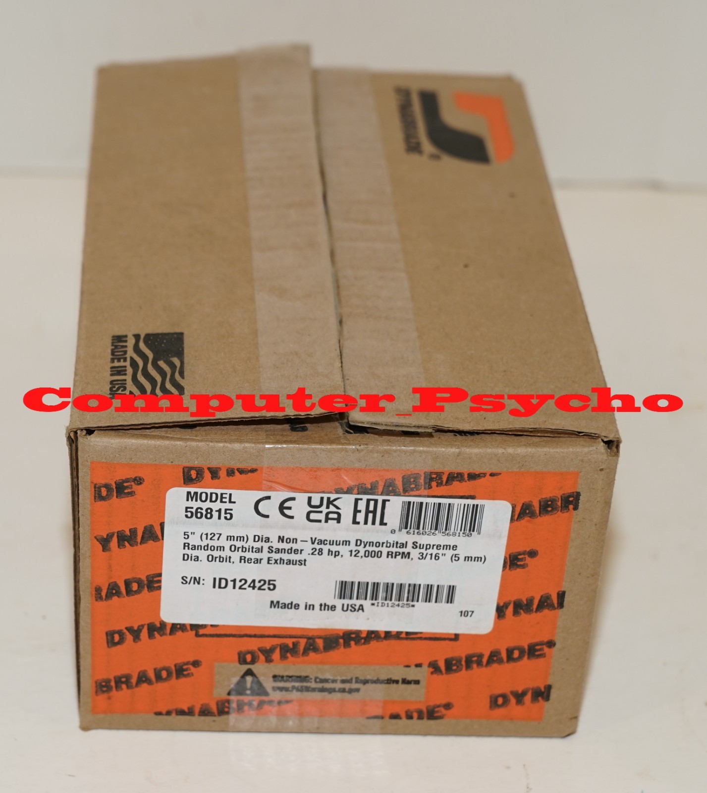 DYNABRADE 56815 5" DYNORBITAL SUPREME RANDOM ORIBTAL SANDER .28HP 12000 RPM 3/16