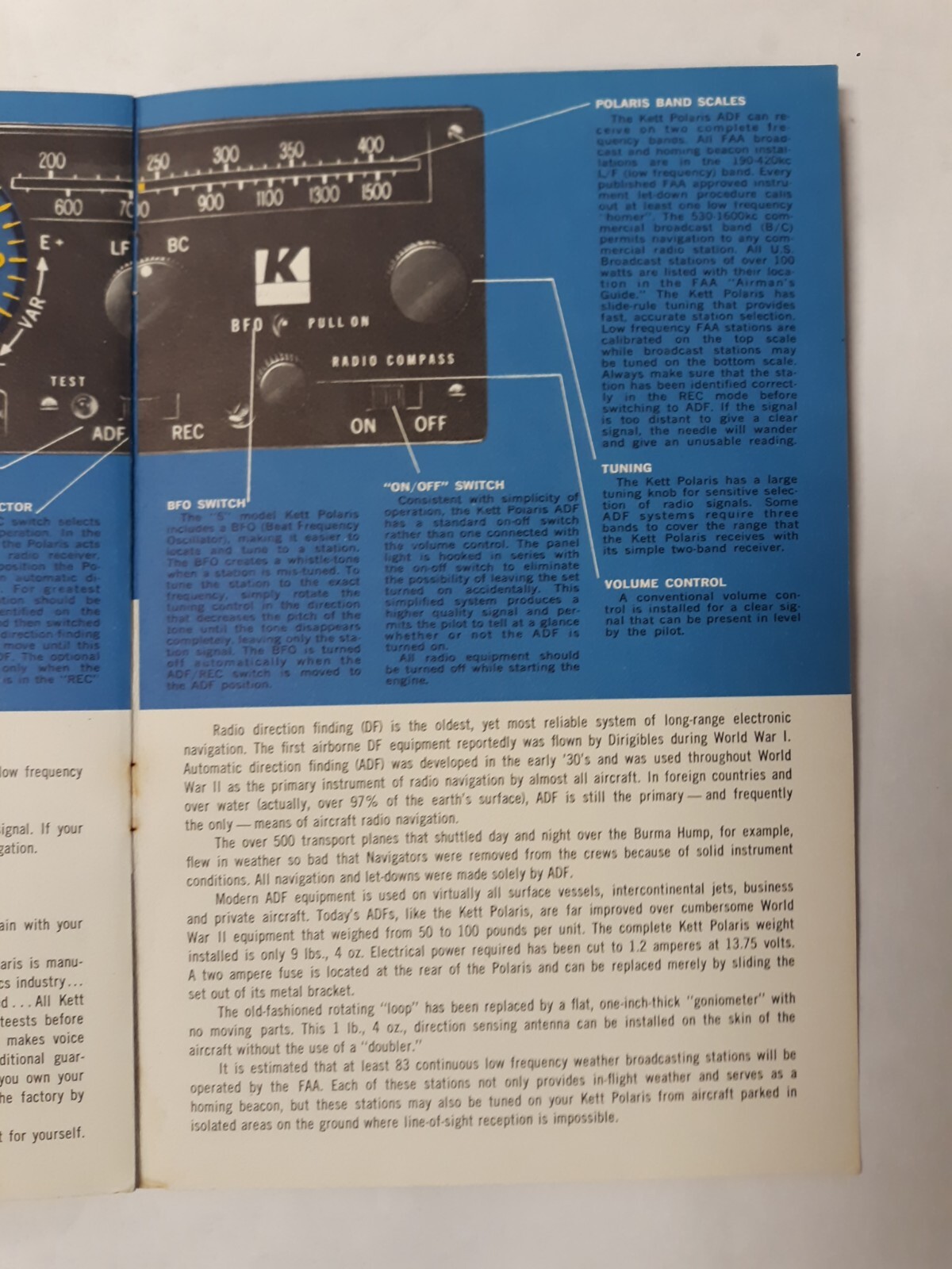 Kett Avionics Polaris ADF Operating Manual Original