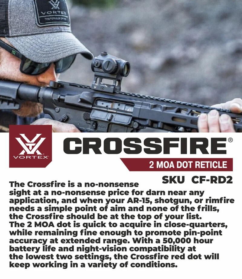 Vortex Optics Crossfire Red Dot Sight CF-RD2 with Free Hat Camo Digital Bundle