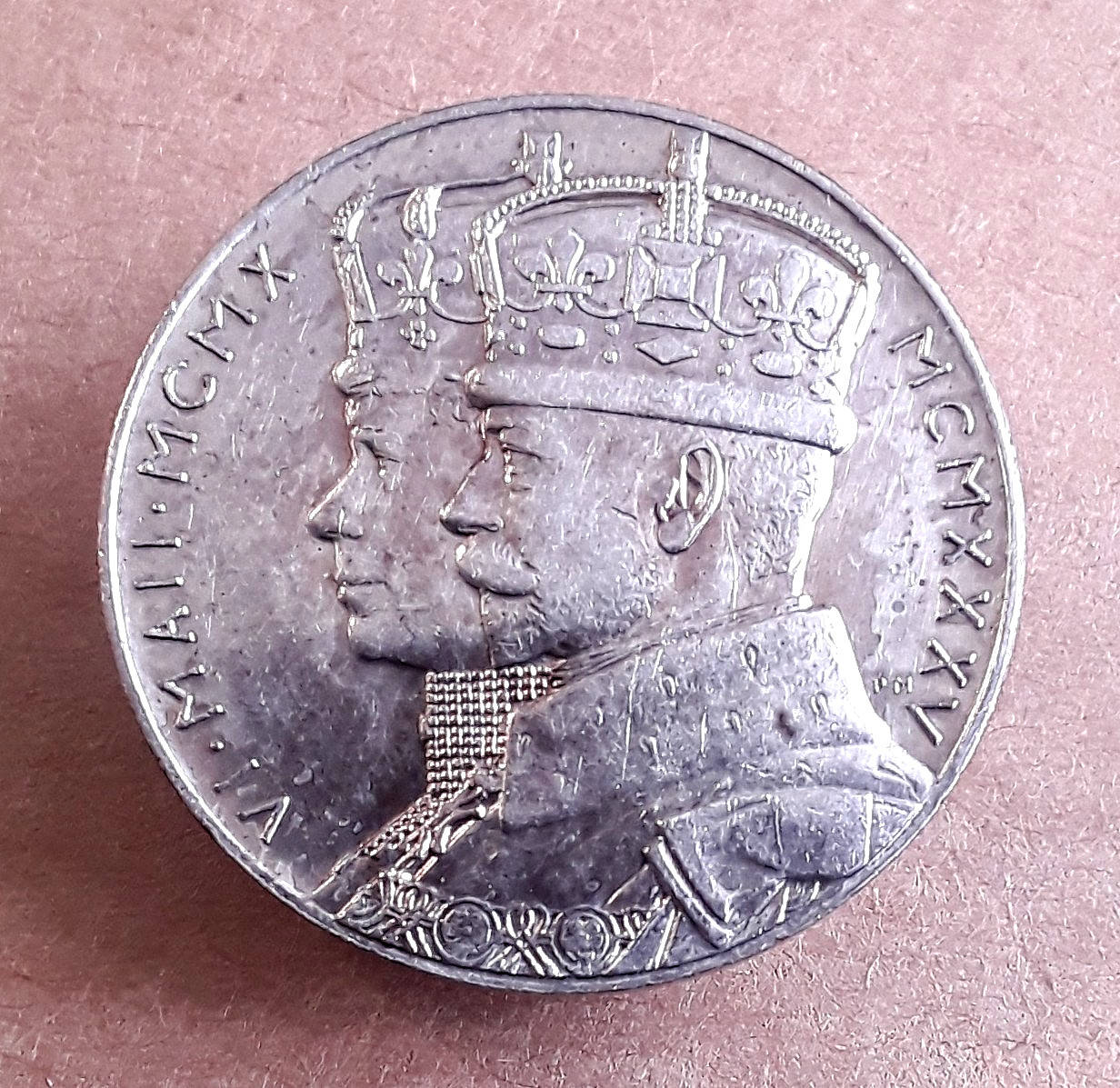1910 - 1935 UK RM SILVER Ag 925 15.7g 31mm GEORGE V & MARY SILVER JUBILEE MEDAL