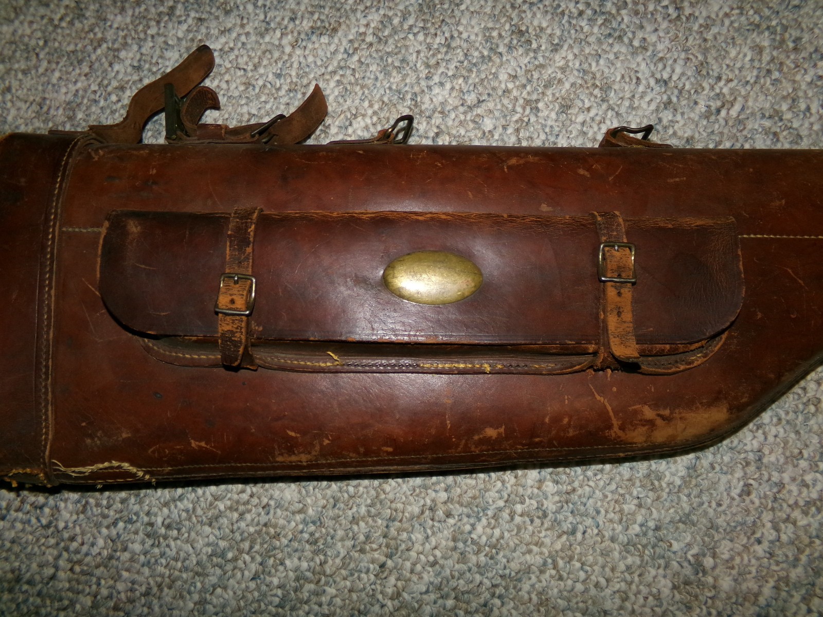 Antique Leather Rifle Gun Hard Case