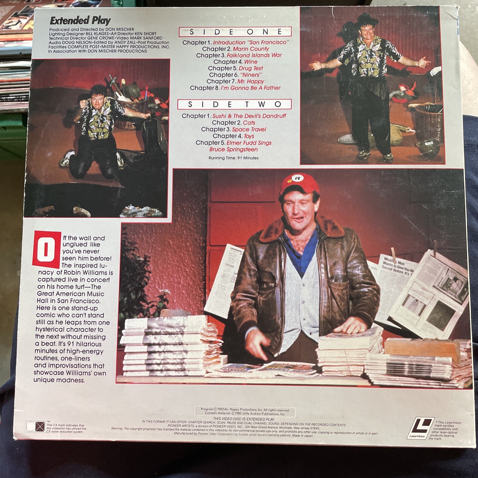 AN EVENING WITH ROBIN WILLIAMS: LIVE AND UNCENSORED Laserdisc LD