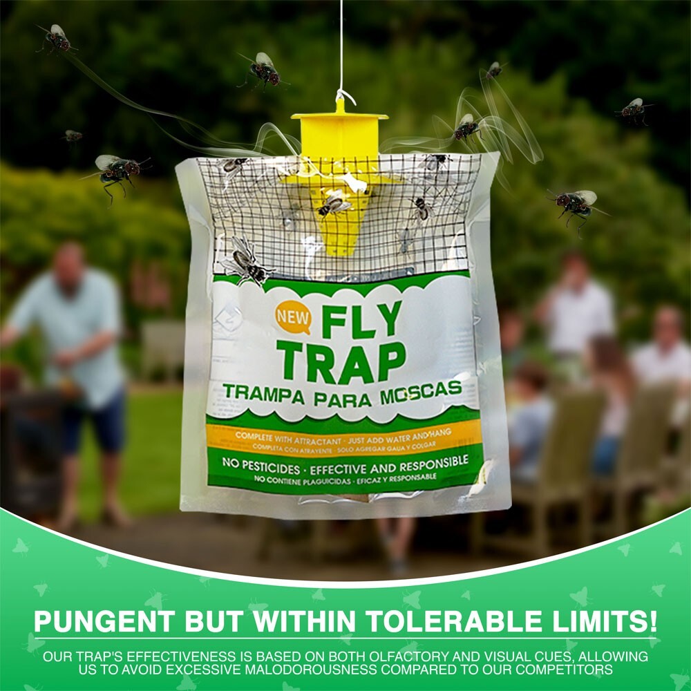 10 Pack Outdoor Hanging Fly Traps - Disposable, Effective Bug Control