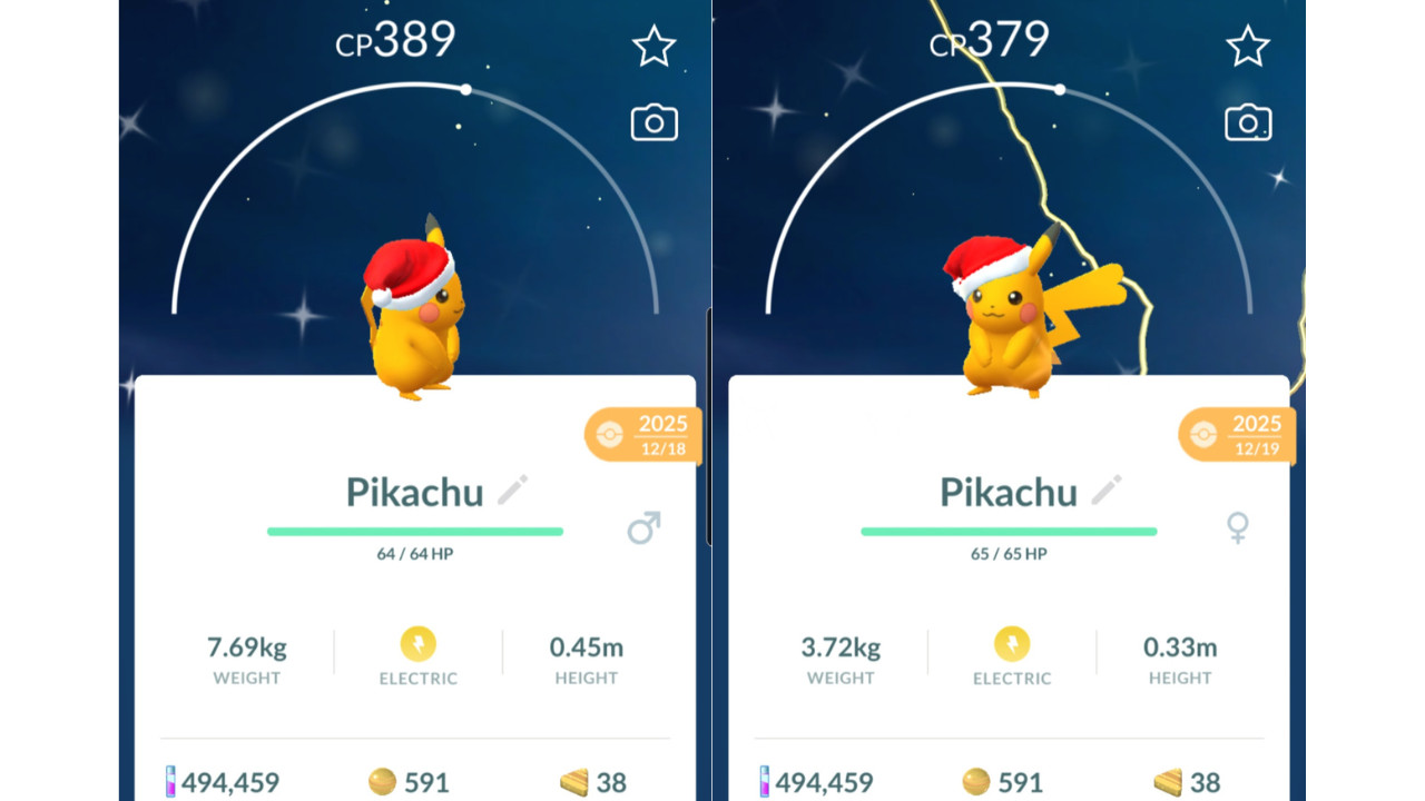 ⚡Shiny (Dazzling) Pikachu Holiday Pokemon GO⚡ Registered Only