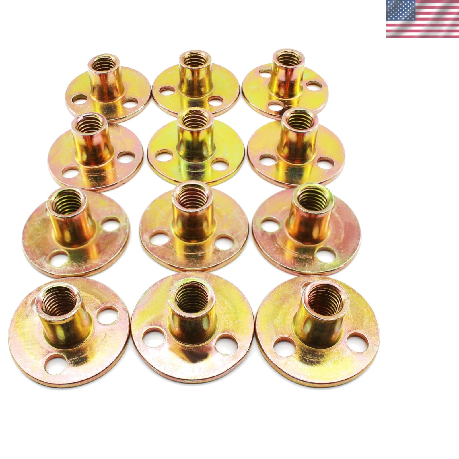 Durable 12 Pcs T Nuts 3/8"-16 - Galvanized Hardware for DIY Furniture Solutions