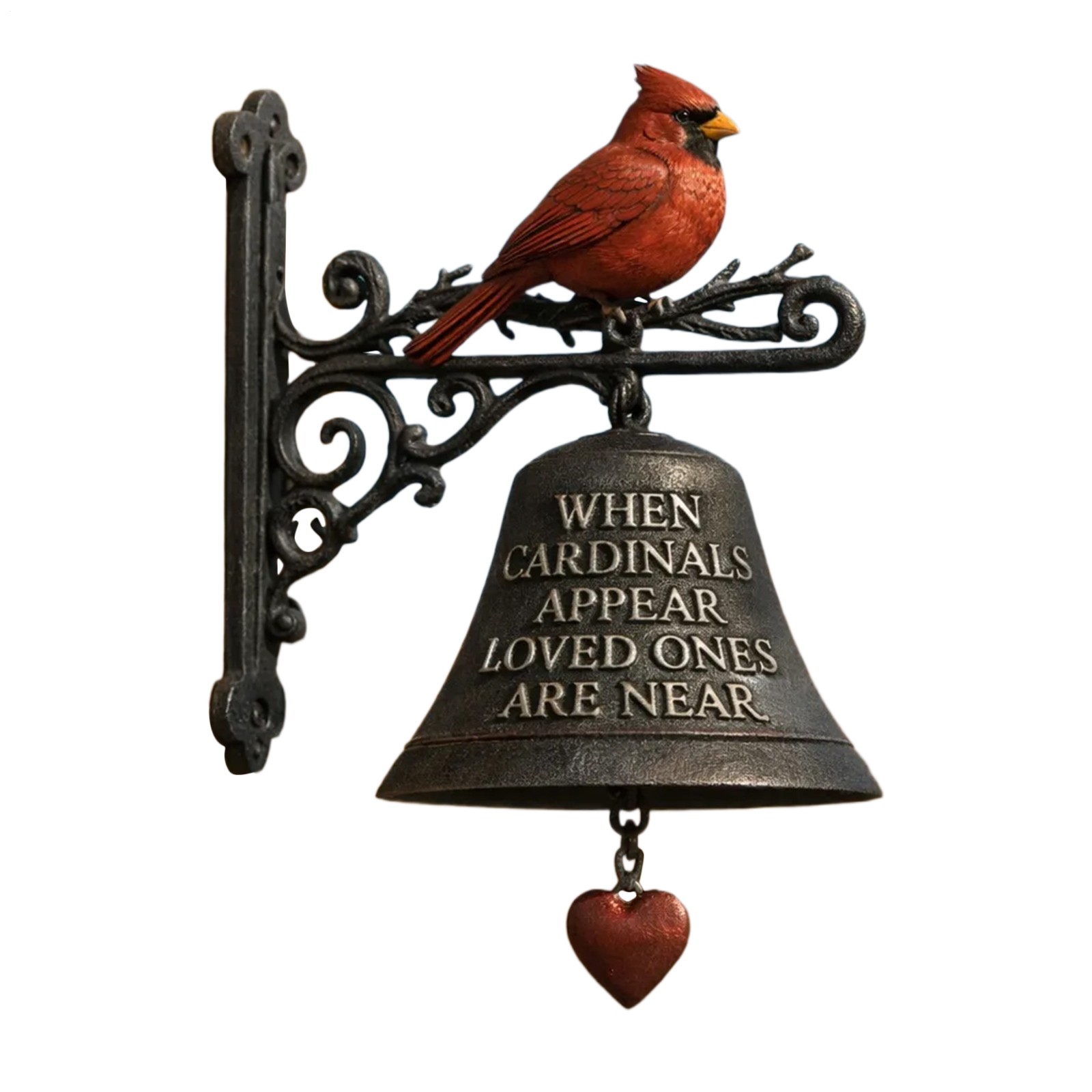 Cardinals Memorial Garden Bell Outdoor Wall Mounted Bell for Garden Decoration