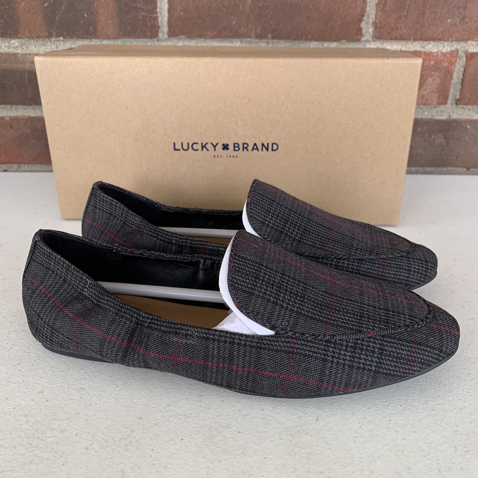 Lucky Brand Women’s Bellana Plaid Slip On Moccasins Loafers Shoes Size US 7.5 M