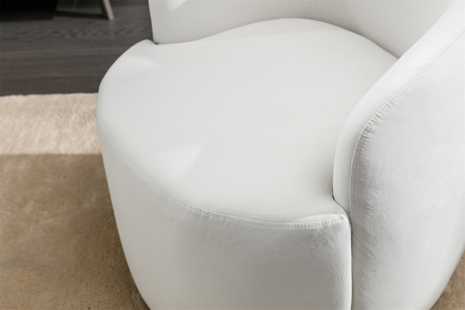 Swivel Barrel Chair Comfy Round Accent Sofa Chair Velvet Fabric for Living Room
