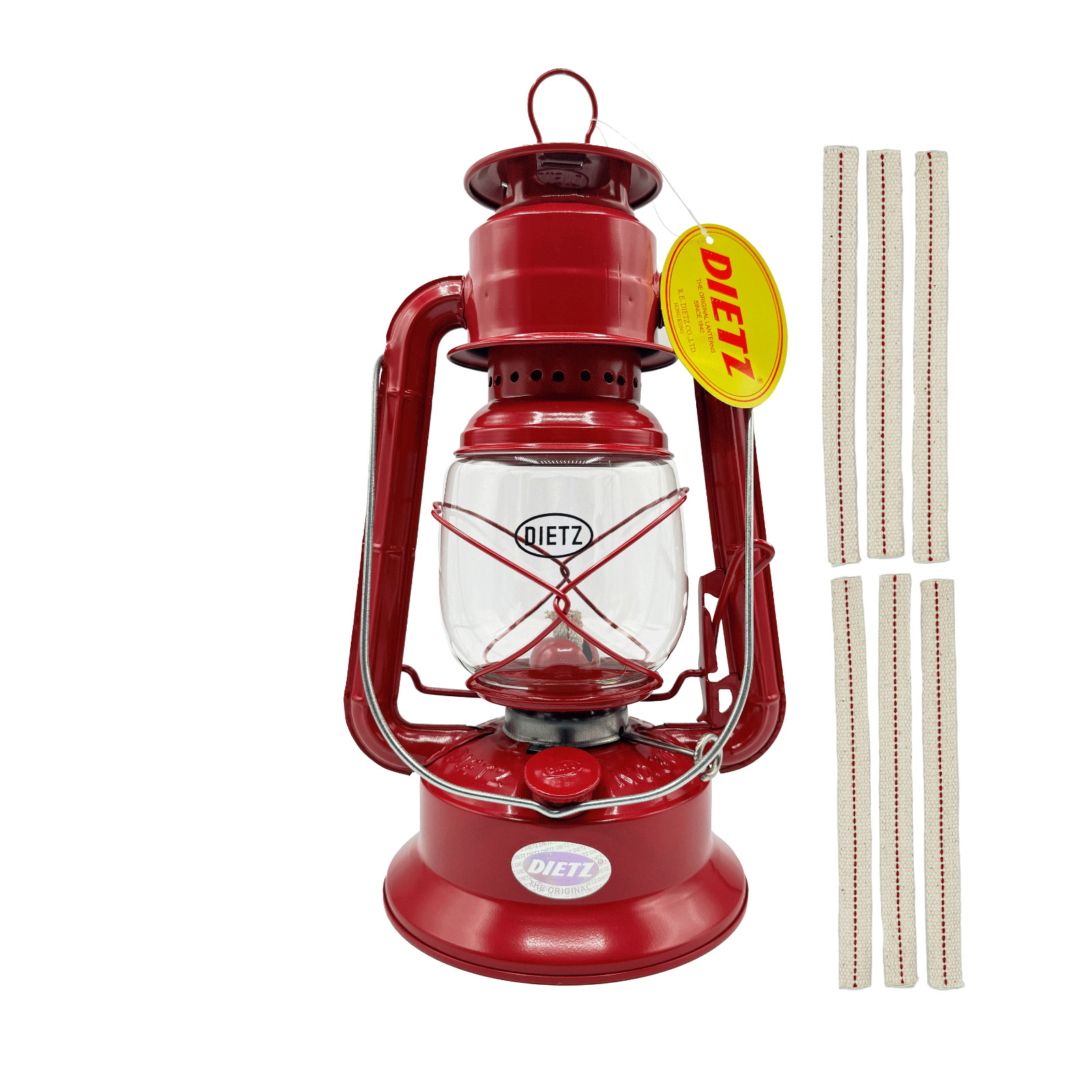Light of Mine - Dietz #30 Little Wizard Red Oil Lantern with 5/8" Wick Strips