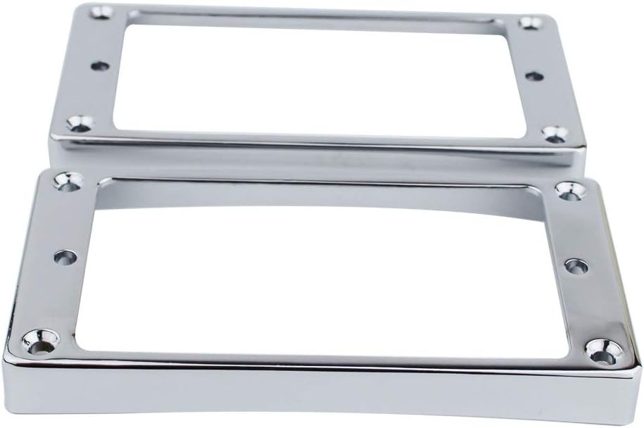 Guyker Curved Bottom Metal Humbucker Pickup Mounting Ring Set - Chrome - 2