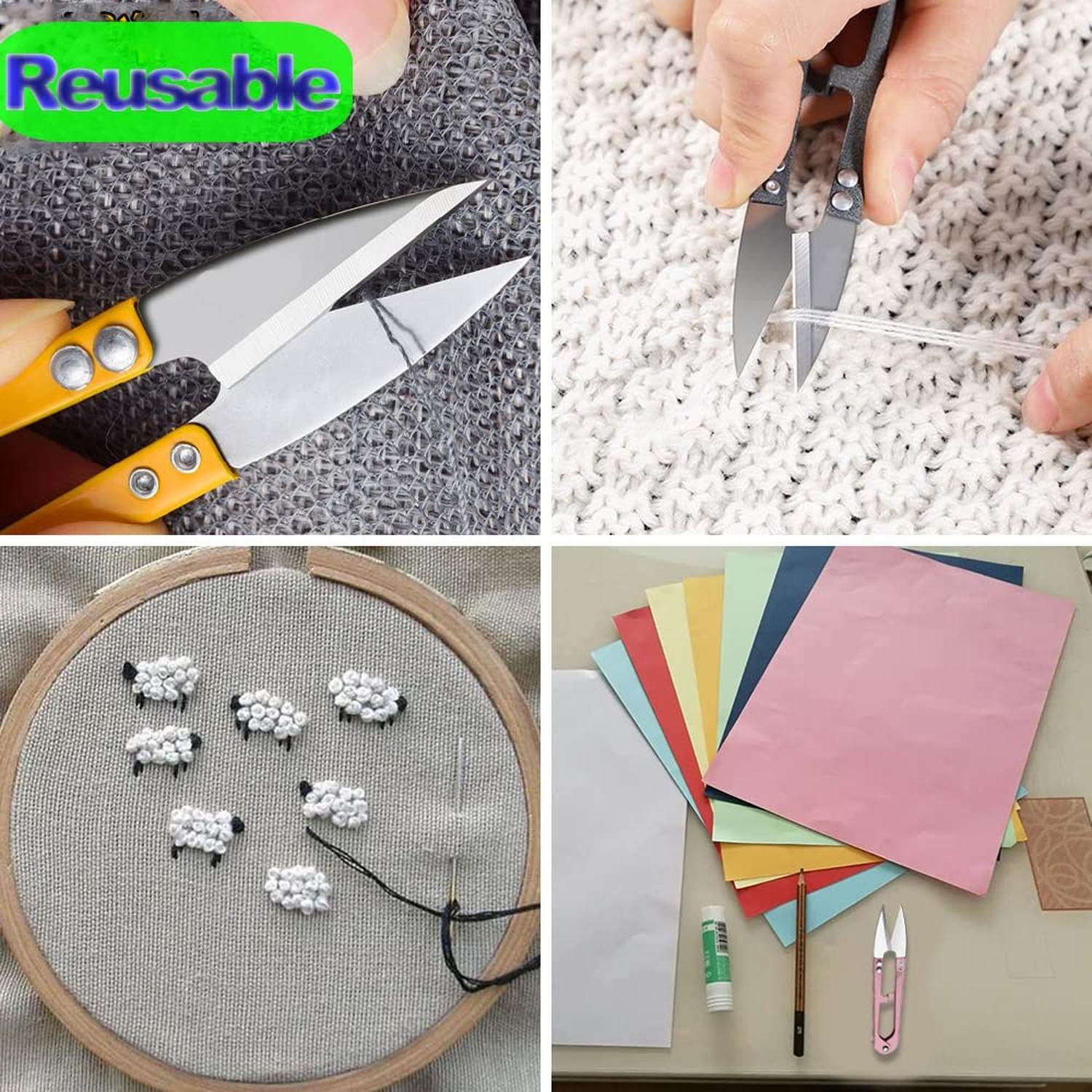 3pcs Sewing Scissors,4.27in Multi-Color Sharp Yarn Snips,Portable Mini Thread...
