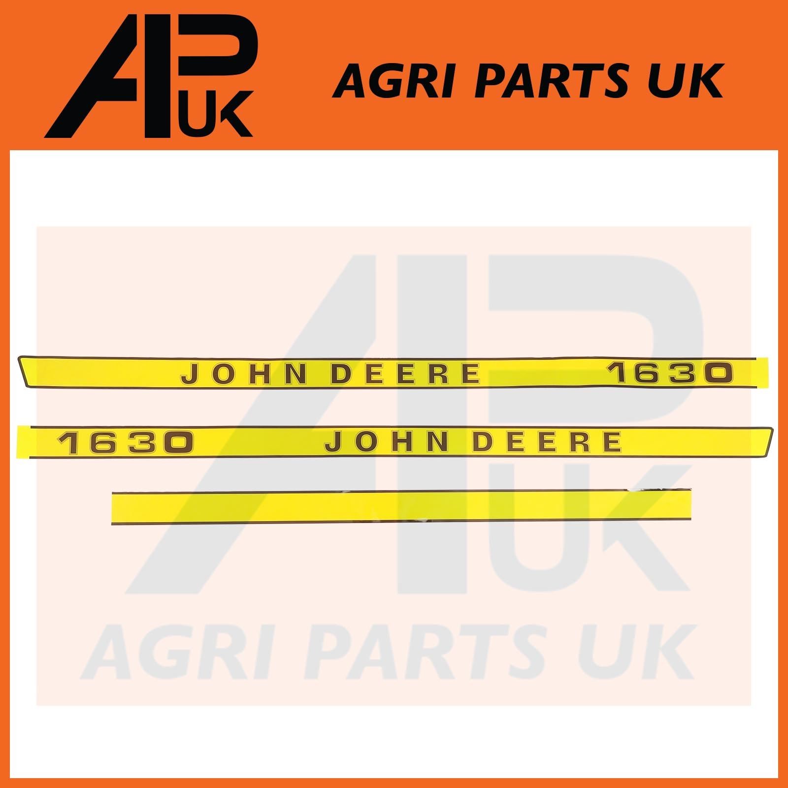 Hood Bonnet Decal Sticker Set Kit Emblem Transfers for John Deere 1630 Tractor