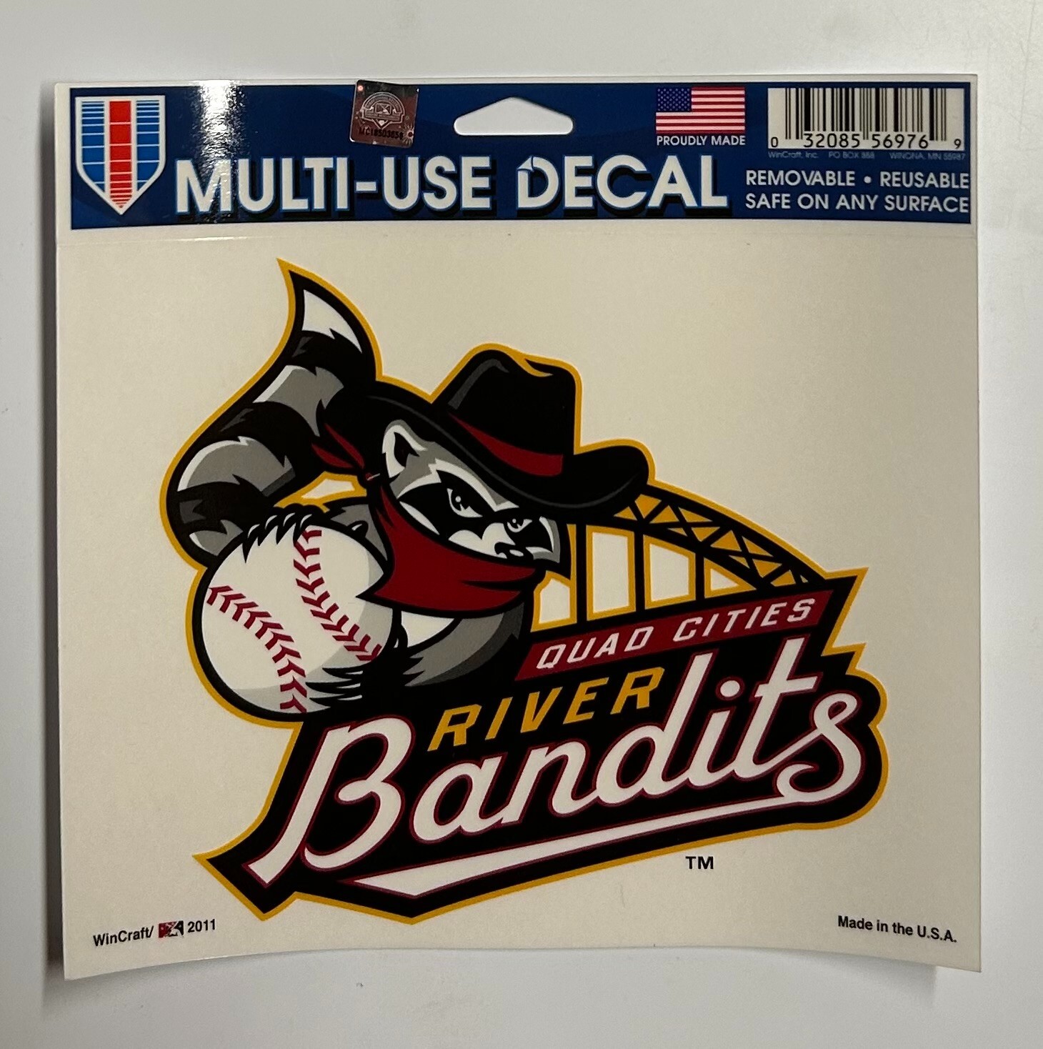 Quad Cities River Bandits Decal 5"x6" - Ultra Decal
