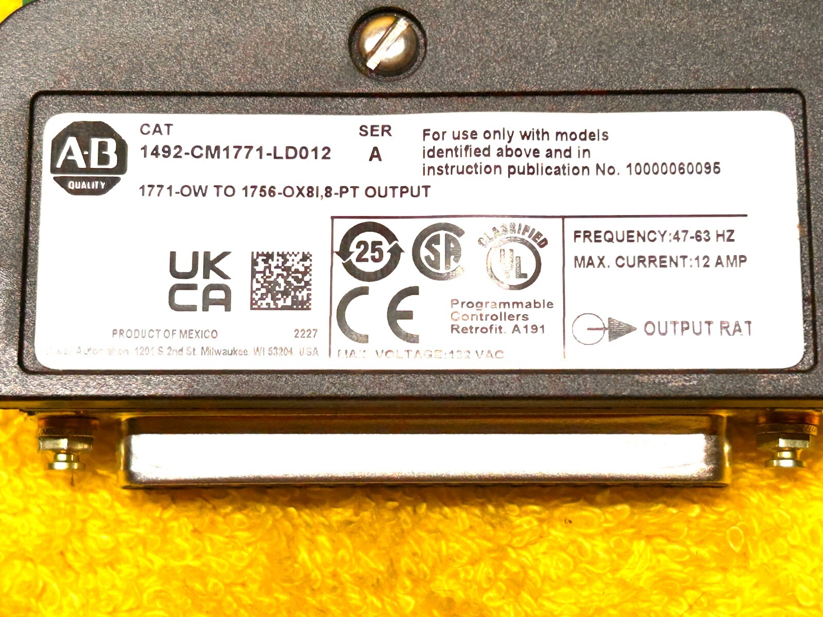 Allen-Bradley Series A 1492-CM1771-LD012 Swing-Arm Conversion Module