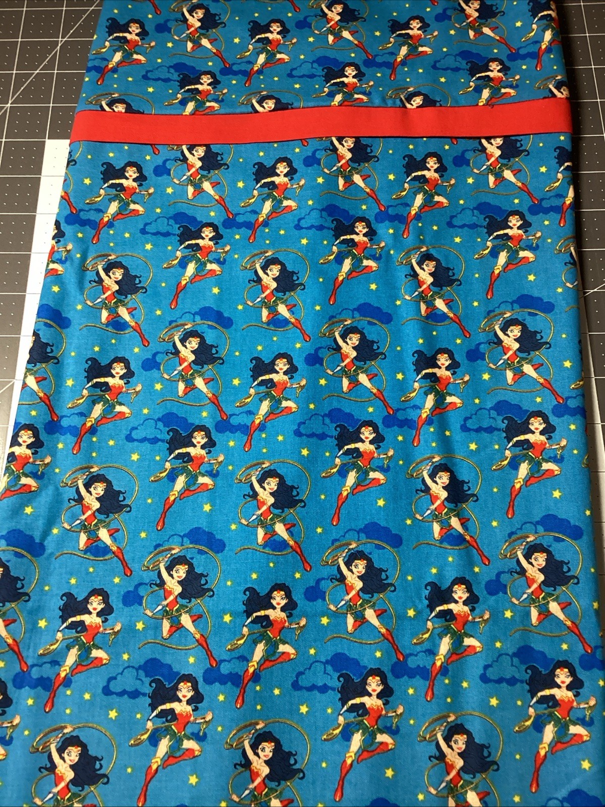1 HANDMADE  WONDER-WOMAN COTTON  STANDARD PILLOWCASE