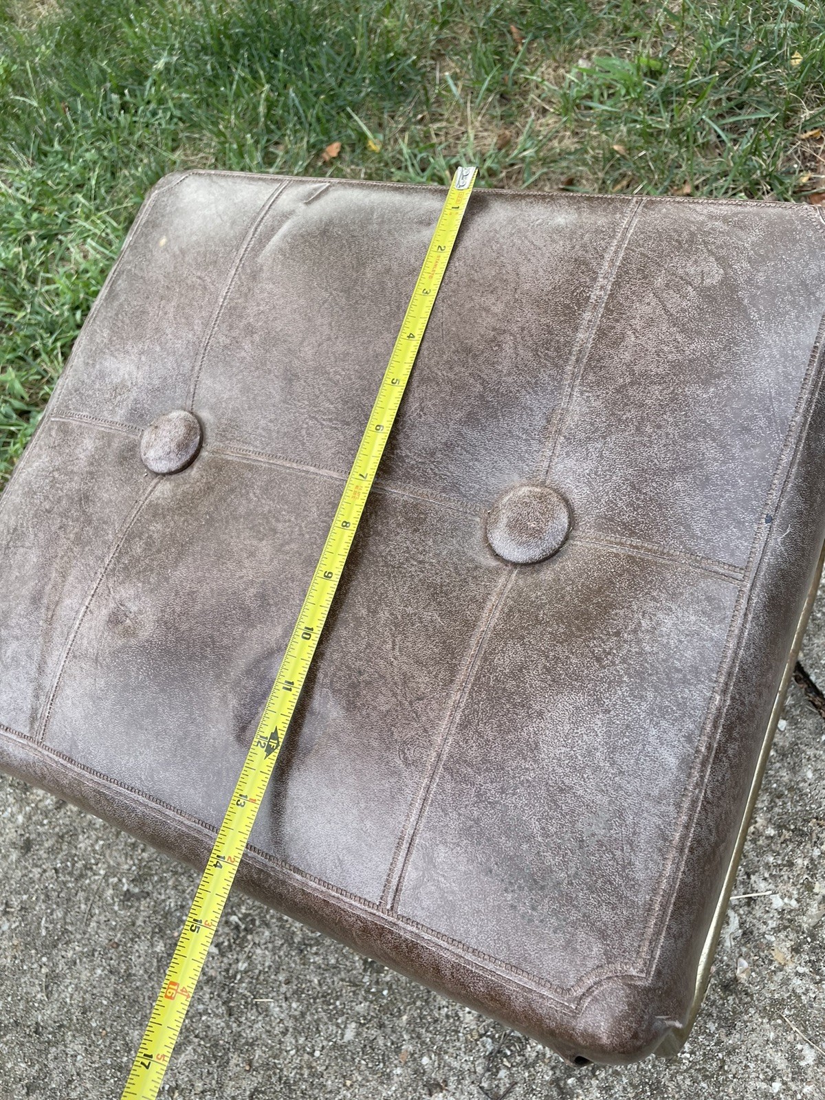 Vintage Brown Pearl Wick Leg Lounger Ottoman Adjustable MCM