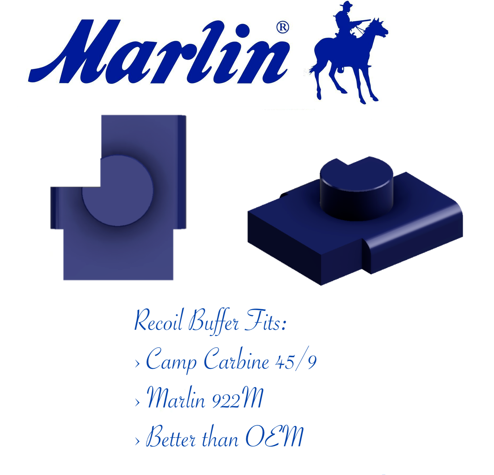 1x High Precision Marlin Camp Carbine 45/9 Recoil Buffer TPU