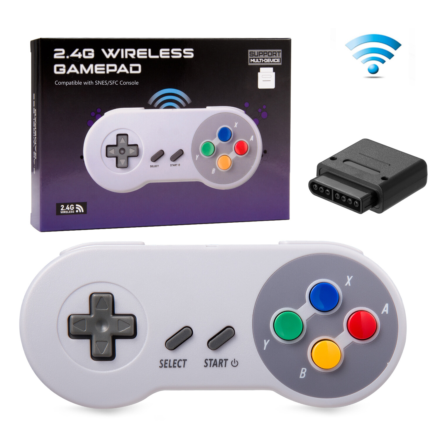 2x Wireless SNES Controller Remote Gamepad For Original Super SNES Console & SFC