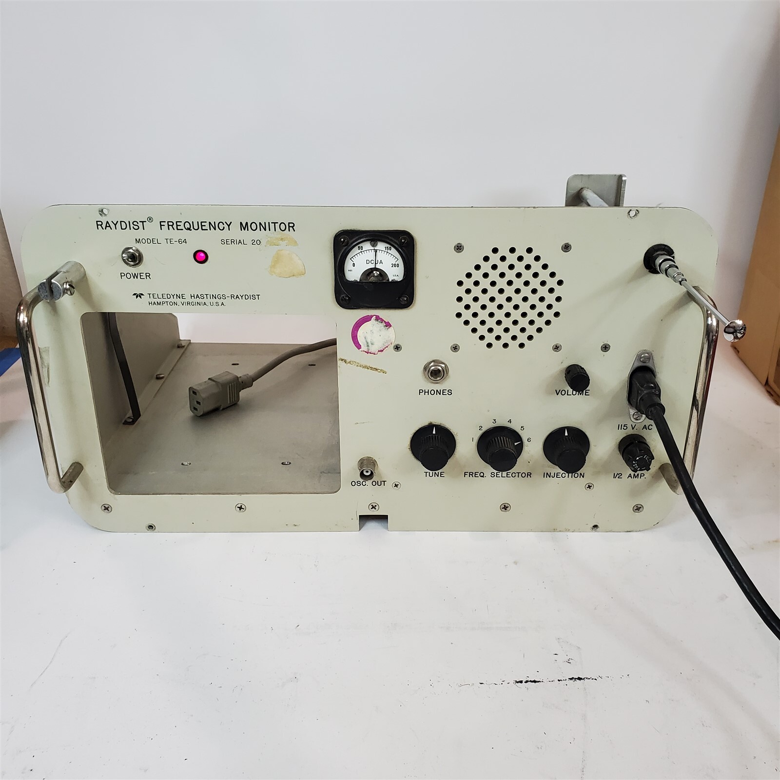 Rare RAYDIST Frequency Monitor Receiver Teledyne Hastings Radist TE-64 S/N 20