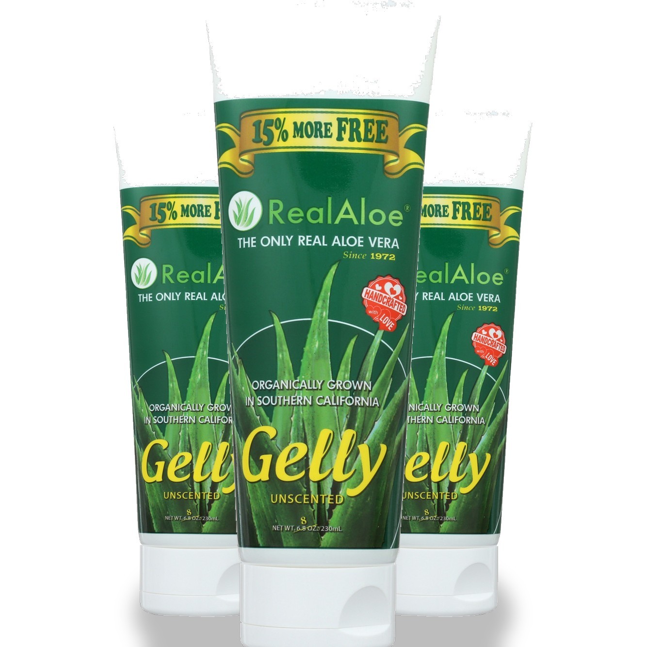 Real Aloe Gelly Unscented Moisturizer Tube 8 Oz Vera 3 Pack