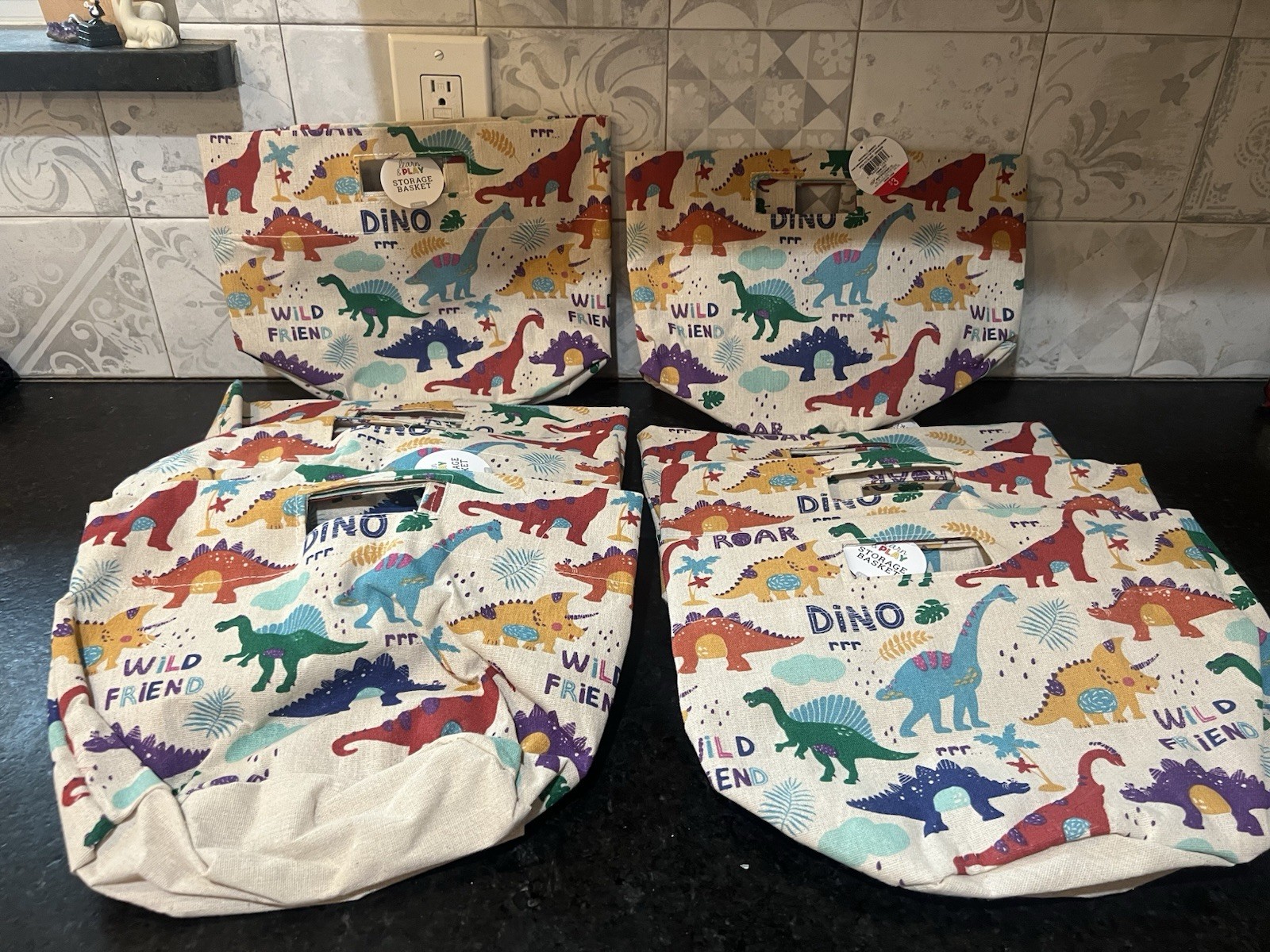 lot of 8 Learn & Play dinosaur Storage Basket great for parties