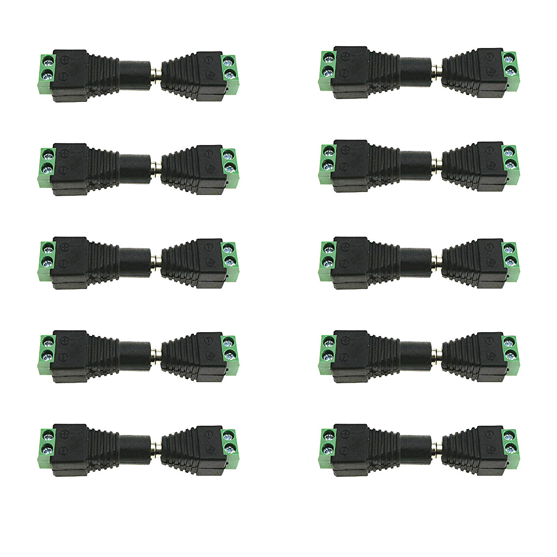 10Pairs 12V Male+Female 2.1x5.5MM DC Power Jack Plug Adapter Connector for CCTV